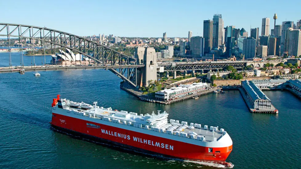 Wilhelmsen-båt ved havna i Sydney